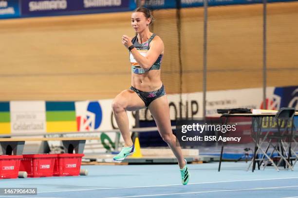 Nadine Visser competing on the 60m Women during the Dutch Championships Athletics Indoor 2023 at Omnisport on February 18, 2023 in Apeldoorn,...