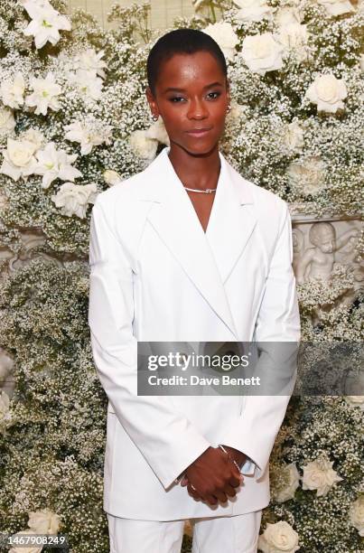 Letitia Wright attends the British Vogue And Tiffany & Co. Celebrate Fashion And Film Party 2023 at Annabel's on February 19, 2023 in London, England.