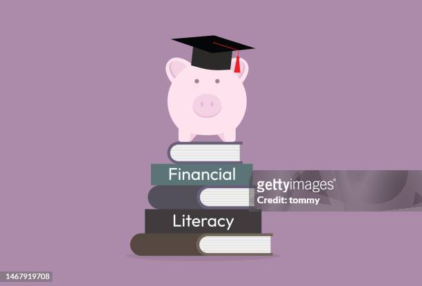 learn financial literacy - education stock illustrations