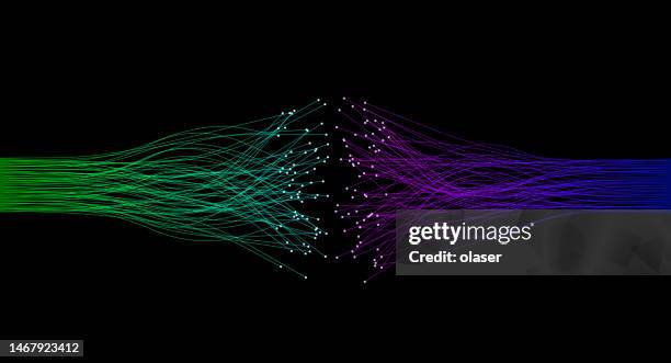 connecting - blue - green communication fibers - physics 幅插畫檔、美工圖案、卡通及圖標