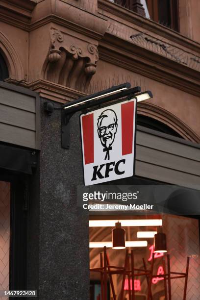 The exterior of a KFC store photographed on February 18, 2023 in London, England.