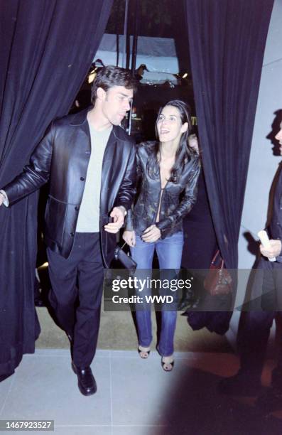 Actress Angie Harmon and guest.Football player Jason Sehorn and Actress Angie Harmon arrive.