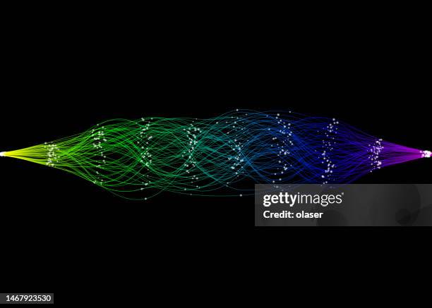 data transferring in fiber communication - green artificial intelligence background eps stock illustrations