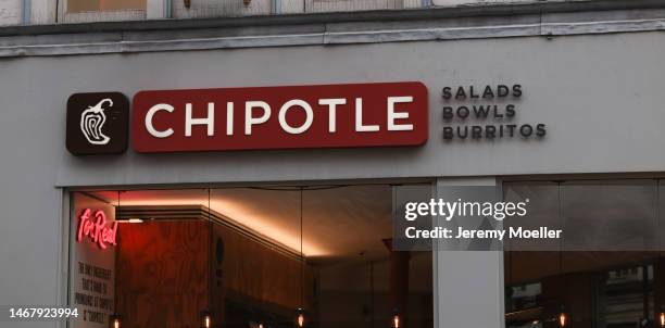 The exterior of a Chipotle Mexican Grill store photographed on February 18, 2023 in London, England.