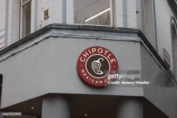 The exterior of a Chipotle Mexican Grill store photographed on February 18, 2023 in London, England.