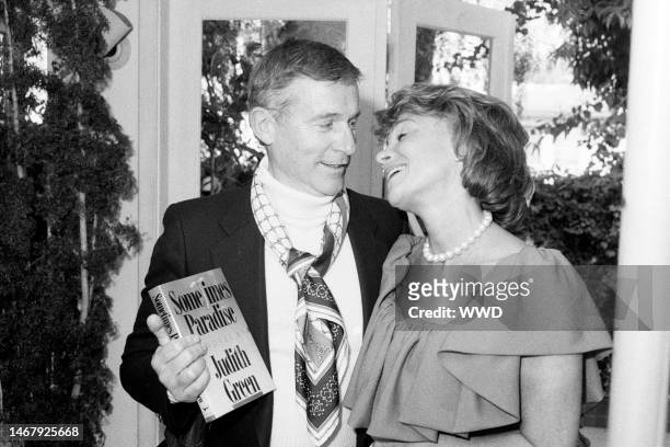 Roddy McDowall and Judith Green attend a party in Beverly Hills, California, on June 25, 1987.