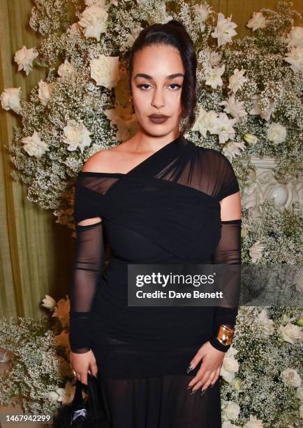 Jorja Smith attends the British Vogue And Tiffany & Co. Celebrate Fashion And Film Party 2023 at Annabel's on February 19, 2023 in London, England.