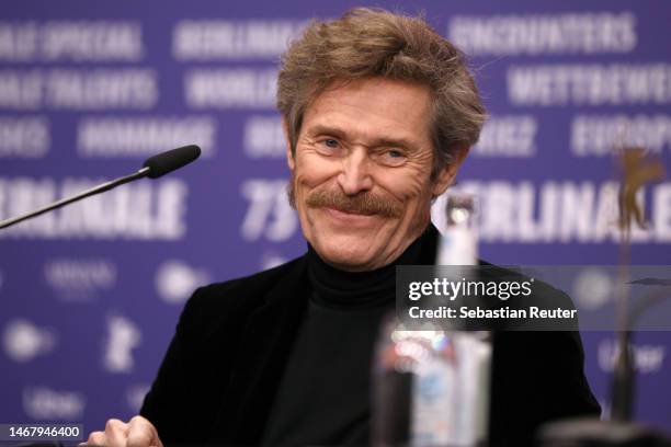 Willem Dafoe attends the "Inside" press conference during the 73rd Berlinale International Film Festival Berlin at Grand Hyatt Hotel on February 20,...