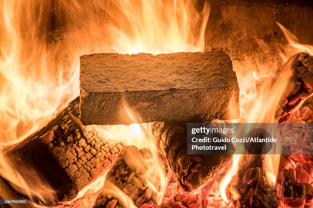 Tuscany, terracotta brick in the furnace