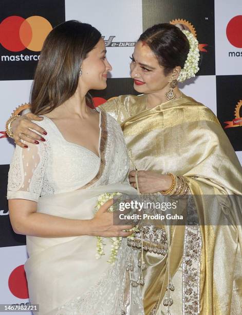 Alia Bhatt and Rekha attend the Dadasaheb Phalke International Film Festival Awards on February 20, 2023 in Mumbai, India