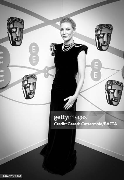 Cate Blanchett attends the EE BAFTA Film Awards 2023 at The Royal Festival Hall on February 19, 2023 in London, England.