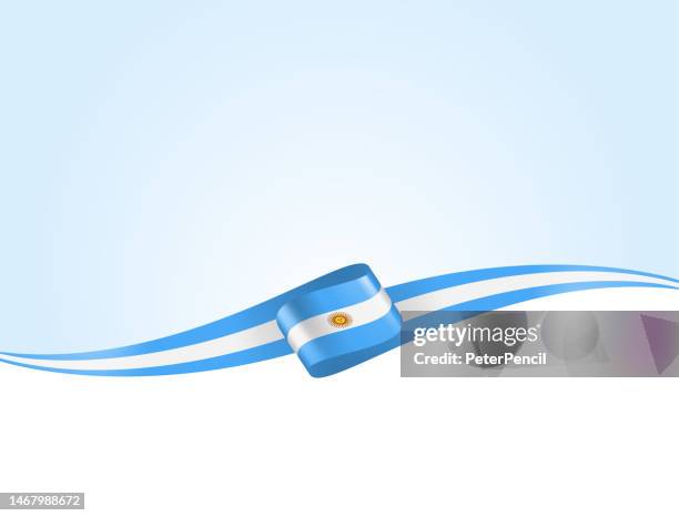 illustrations, cliparts, dessins animés et icônes de ruban du drapeau argentin. drapeau argentin longue bannière sur fond sonore. modèle. espace pour copier. illustration de stock vectoriel - drapeau argentin
