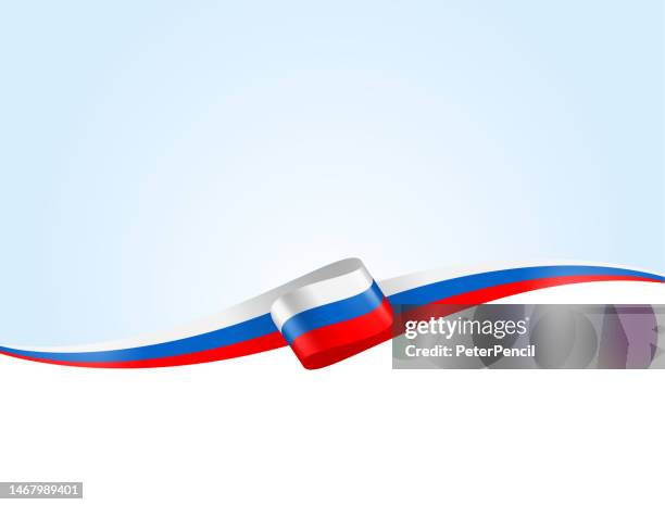 russia flag ribbon. russian flag long banner on background. template. space for copy. vector stock illustration - russian flag colors stock illustrations
