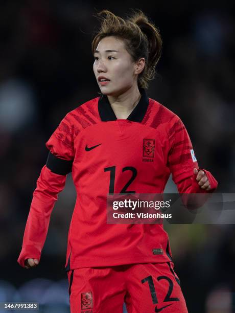 Kang Chae-rim of Korea Republic during the Arnold Clark Cup match between England and Korea Republic at Stadium mk on February 16, 2023 in Milton...