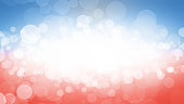 Abstract Blurred Patriotic Red, White and Blue Bokeh Background Texture with Copy Space for Memorial Day, Veterans Day, Labor Day, 4th of July, Presidents Day Sale and Election Voting
