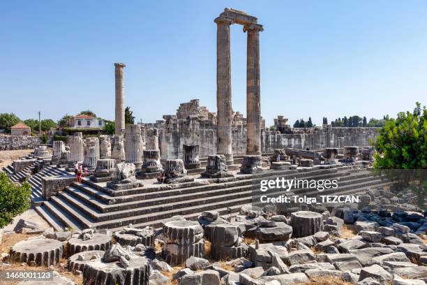 temple of apollo in didyma, turkey - templo de apolo naxos imagens e fotografias de stock