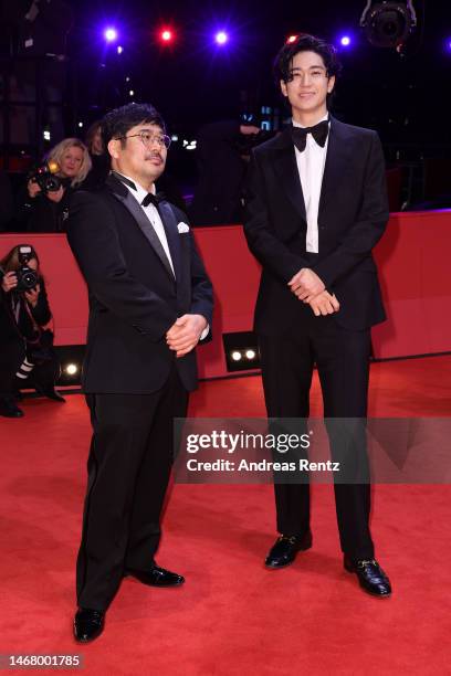 Kazuyoshi Kumakiri and Yuto Nakajima at the "#Manhole" premiere during the 73rd Berlinale International Film Festival Berlin at Berlinale Palast on...