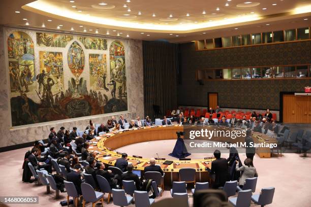 Members of the UN Security Council hold a meeting on Non-proliferation and the Democratic People’s Republic of Korea at the United Nations...