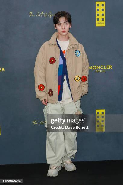 Hwang Minhyun attends the Moncler Presents: The Art of Genius at Olympia London on February 20, 2023 in London, England.