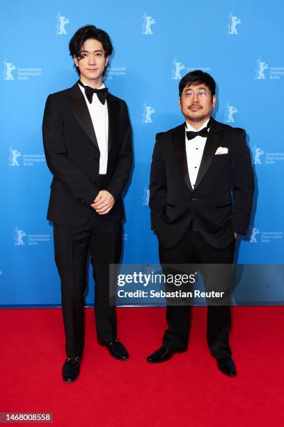 Yuto Nakajima and Kazuyoshi Kumakiri at the "#Manhole" premiere during the 73rd Berlinale International Film Festival Berlin at Kino International on...