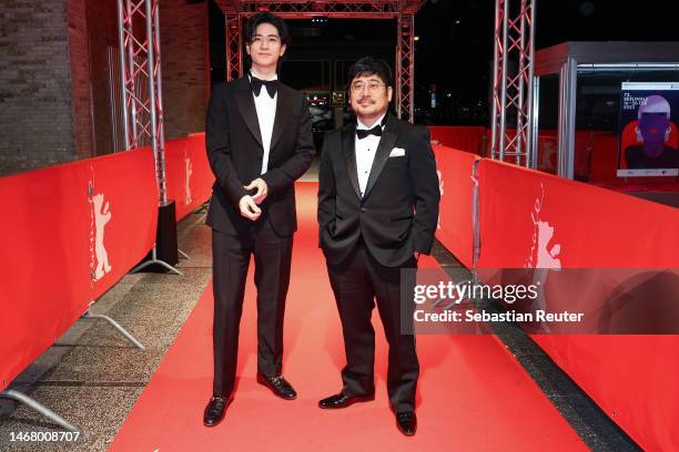 Yuto Nakajima and Kazuyoshi Kumakiri at the "#Manhole" premiere during the 73rd Berlinale International Film Festival Berlin at Kino International on...