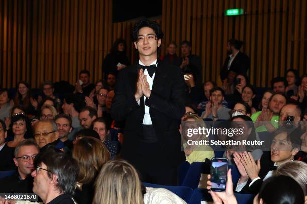 Yuto Nakajima at the "#Manhole" premiere during the 73rd Berlinale International Film Festival Berlin at Kino International on February 20, 2023 in...