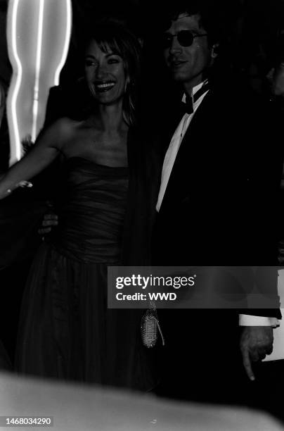 Jane Seymour and Joe Lando attend a party at Spago in West Hollywood, California, on March 30, 1992.