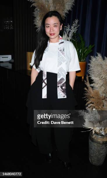 Edeline Lee attends the the EDELINE LEE LFW Party at Hotel AMANO Covent Garden on February 20, 2023 in London, England.