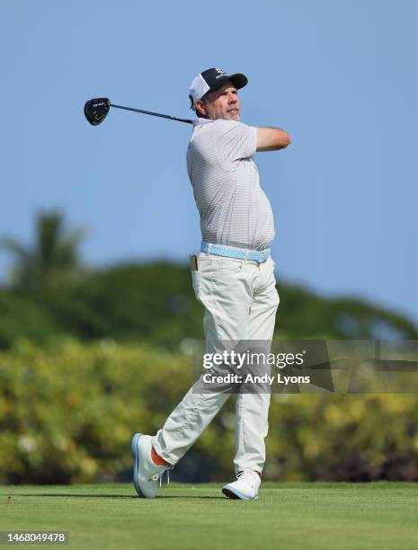 Doug Barron on the second hole during the first round of the Mitsubishi Electric Championship at Hualalai at Hualalai Golf Club on January 19, 2023...