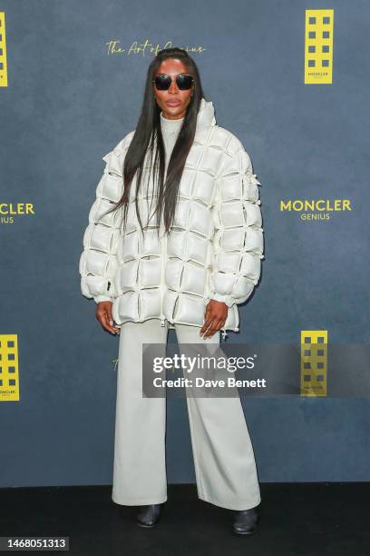 Naomi Campbell attends the Moncler Presents: The Art of Genius at Olympia London on February 20, 2023 in London, England.