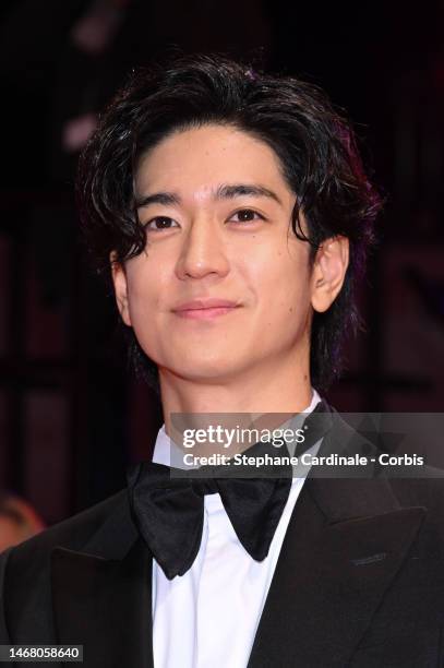 Yuto Nakajima attends the "Seneca" premiere during the 73rd Berlinale International Film Festival Berlin at Berlinale Palast on February 20, 2023 in...