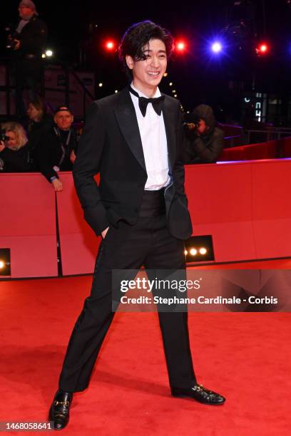 Yuto Nakajima attends the "Seneca" premiere during the 73rd Berlinale International Film Festival Berlin at Berlinale Palast on February 20, 2023 in...