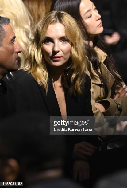 Jodie Comer attends the Burberry show during London Fashion Week February 2023 in Kennington Park on February 20, 2023 in London, England.