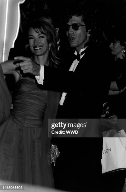 Jane Seymour and Joe Lando attend a party at Spago in West Hollywood, California, on March 30, 1992.