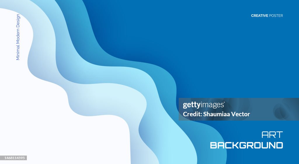 Multicolours papercut wave background design background poster