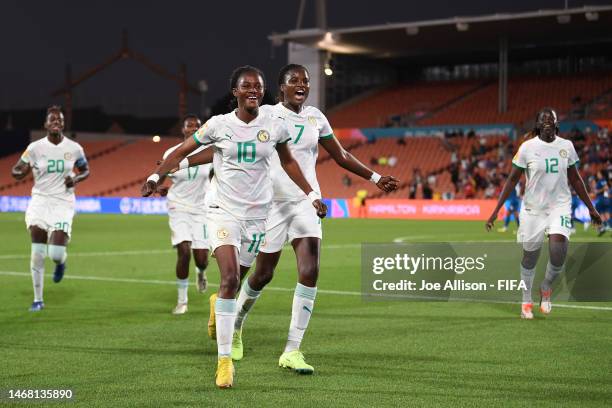 Ndeye Awa Diakhate of Senegal celebrates scoring a goal during the International Friendly Match between Thailand and Senegal which is part of the...