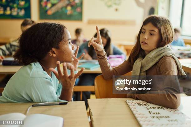 stop talking to me! - class argument stockfoto's en -beelden