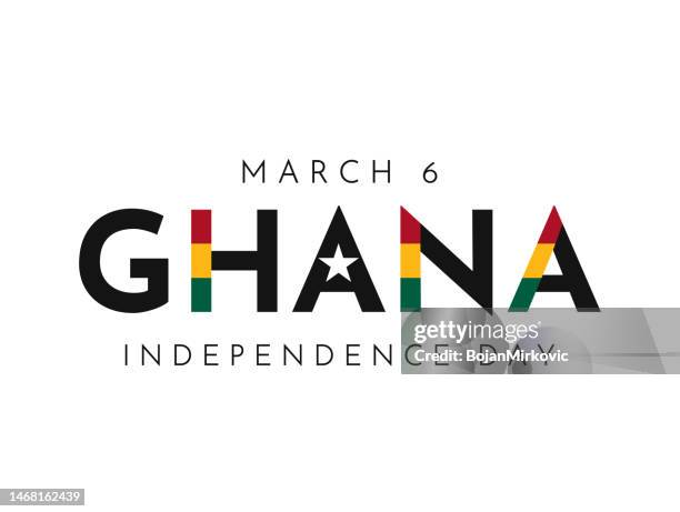 ghana independence day karte, hintergrund, 6. märz. vektor - ghana flag stock-grafiken, -clipart, -cartoons und -symbole