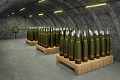 Military storage of 155mm gun shells