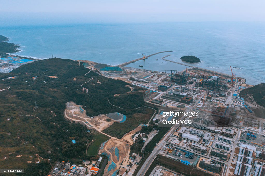 Aerial view of Taipingling Nuclear Power Plant on February 19, 2023