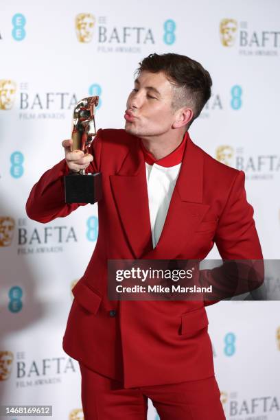 Barry Keoghan attends the EE BAFTA Film Awards 2023 Winners Photocall at The Royal Festival Hall on February 19, 2023 in London, England.