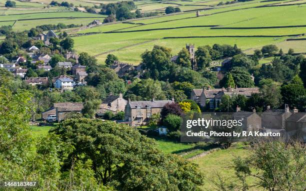 the village of rainow, cheshire, england - macclesfield stock pictures, royalty-free photos & images