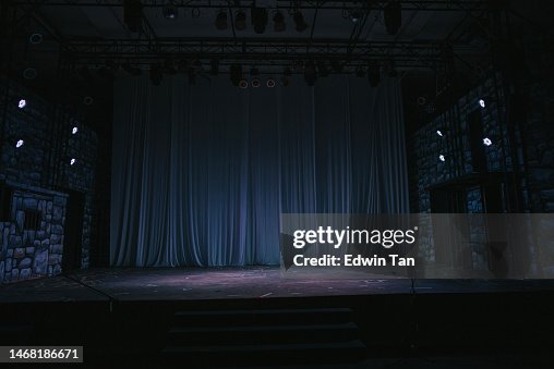 Music stage theater concert with backdrop illuminated with stage light Music stage theater concert with backdrop illuminated with stage light