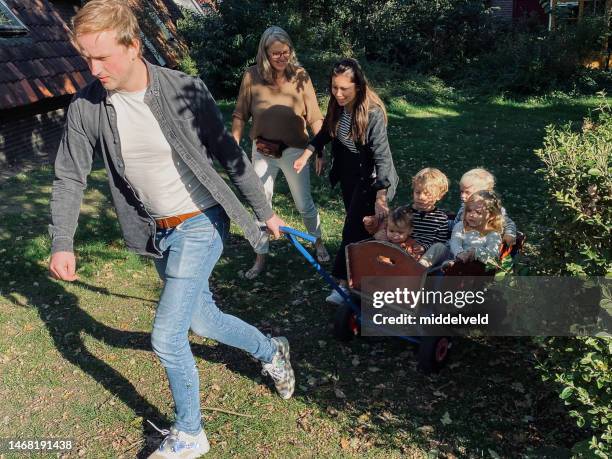 little children children in push cart - family netherlands stock pictures, royalty-free photos & images