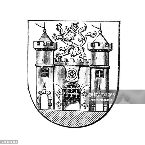 wappen von liberec. stadt der tschechischen republik - tschechische republik stock-grafiken, -clipart, -cartoons und -symbole