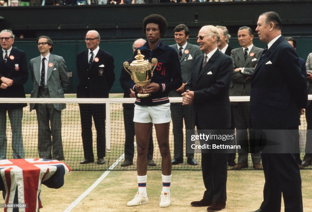 Arthur Ashe With Wimbledon Trophy