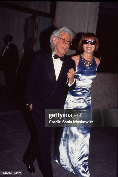 American photographer Richard Avedon and British-American fashion editor & journalist Anna Wintour attend the Whitney Museum of American Art's 30th...