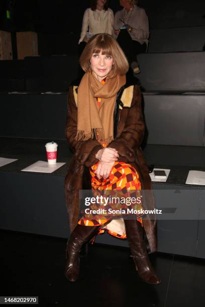British-American fashion editor & journalist Anna Wintour attends Prabal Gurung's Fall/Winter fashion show at Skylight Clarkson Square, New York, New...