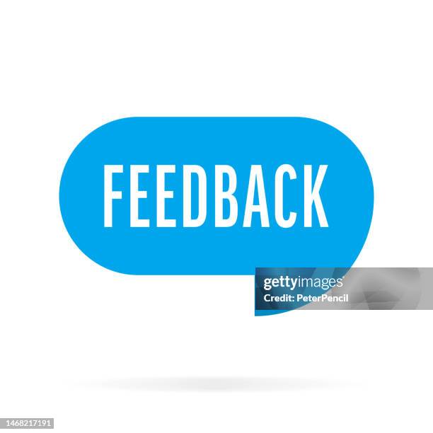 feedback- paper speech bubble, notification template. vector stock illustration with text - feedback stock illustrations