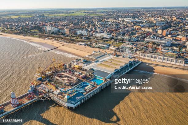 clacton-on-sea pier. - essex stock pictures, royalty-free photos & images